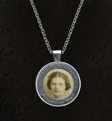 Personalised Nan Memorial Photo 18  Silver Plated Necklace Sympathy Gift R388 • £9.50