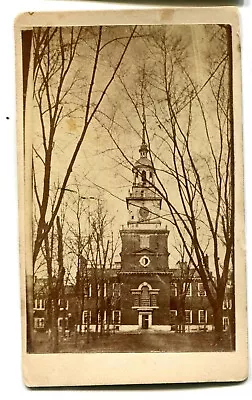 Original Civil War Era CDV Photograph Of Independence Hall Philadelphia PA • $9.99