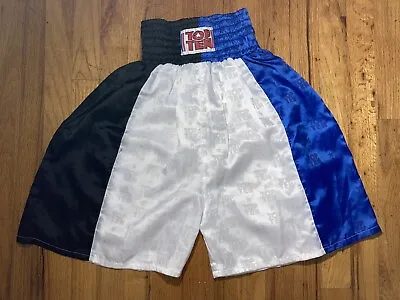 Muay Thai Satin Boxing Shorts MEDIUM TOP TEN MMA Nylon Shiny Vintage • $34.99