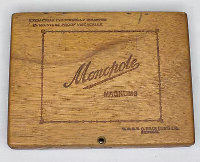 Vintage Wood Cigar Box - Monopole Magnums Tobacco Smoking Collectable Bondman • $30