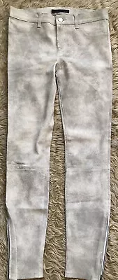 J Brand Lamb Leather Jeans 28 French Stretch Cloud Print Skinny Zip Hem $998 • $370.99