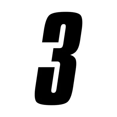 8 Inch Tall Black Race Number 3 Racing Numbers Decals Motocross Off Road Baja Mx • $1.10