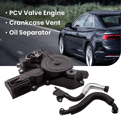 PCV Valve Crankcase Vent Cover Oil Separator + 2 Hose For Audi A4 VW GOLF 2.0L • $26.49