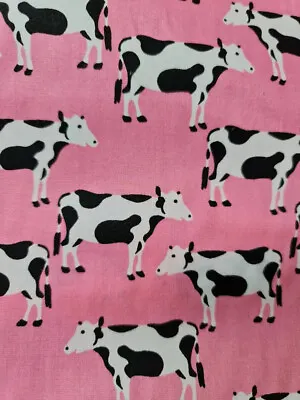 Retro Cow Fabric 100% Cotton 45  Wide Sold By Full Meter • £10