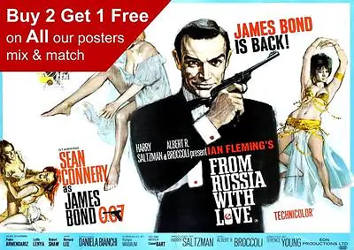 James Bond 007 From Russia With Love Movie Poster A5 A4 A3 A2 A1 • £15.99