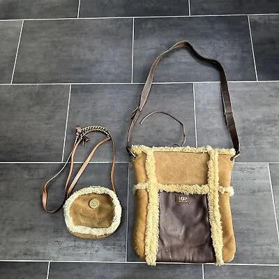 UGG Beige Shearling Tote Bag & Purse/ Mini Bag On A Chain • £32