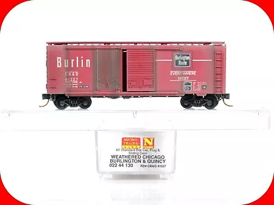 N Scale **BURLINGTON** Weathered 40' Box Car CB&Q 41327 - Micro Trains 02244130 • $34.99