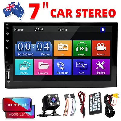 7  Double 2 DIN Head Unit Car Stereo MP5 MP3 Player Bluethooth Radio Reverse • $42.45