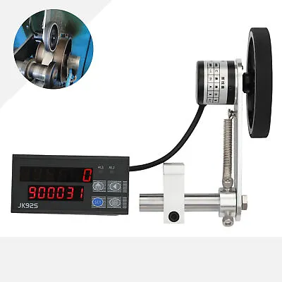 Digital Lenght Meter Counter Rotary Single Wheel Roll Measure 110v • $121