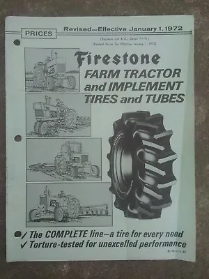Vintage Original Rare 1972 Firestone Farm Tractor Implement Tires Tubes Brochure • $17.99