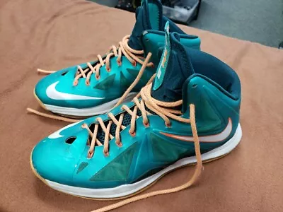 Nike Lebron X 10 541100-302 Miami Dolphins Atomic Teal Mens Size 11 Shoe • $95.96