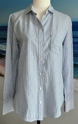 MASSIMO DUTTI Blue Striped Button Down Shirt Size 36 • $15