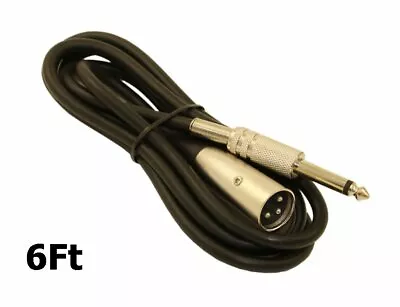 6FT XLR 3-Pin Male To 6.35mm 1/4  Mono Male Mic Microphone Sound Audio Cable • $6.85