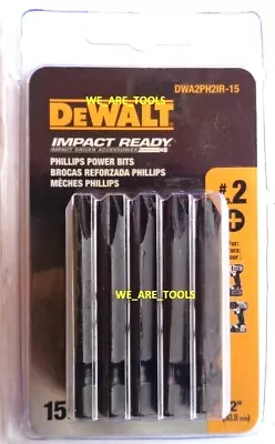 15  Dewalt 2  Impact Drill Ready Screw Bits #2 Phillips DWA2PH2IR-15 • $11.97