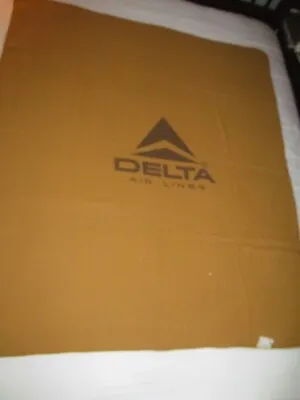 $25 • Buy Vintage DELTA AIRLINES Gold Cabin Blanket North Star CHATHAM 70s