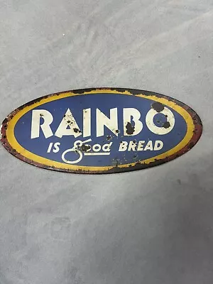 Vintage Antique  Rainbo Is Good Bread  Country Bakery Grocery Sign 19 X 8. • $475