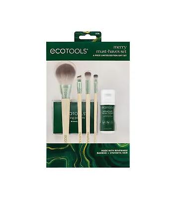 ECO TOOLS 6Pc Merry Must Haves Set Make Up Brush Shampoo Blotting Papers • £14.99