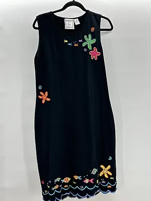 VTG 90s Michael Simon Lite Women’s Tropical Embellished Dress Medium • $24.50