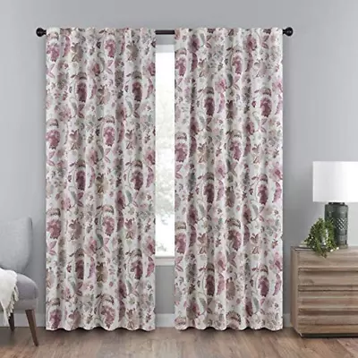 Nina Rod Pocket Curtains For Bedroom Single Panel 52 In X 63 In Coral • $39.88