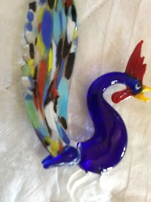 Murano Style Glass Rooster Bright Colors • $18.95