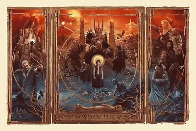 Lord Of The Rings Triptych By Gabz Ltd Edition X/2400 Screen Print Mondo MINT • $125