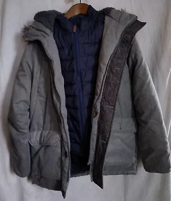 £17.95 • Buy NEXT Boys Coat Age 13 Hooded Jacket 3 In 1 Removeable Gilet Warm Winter School
