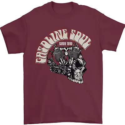Gasoline Soul Biker Skull Motorbike Chopper Mens T-Shirt 100% Cotton • £7.99