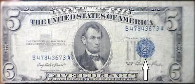 1953 ERROR $5 MAJOR 3rd Print Shift Silver Certificate BLUE SEAL Note Currency • $49.99