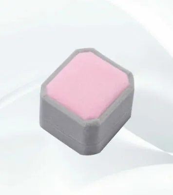 Pink And Grey Velvet Engagement Ring Box • $4.99