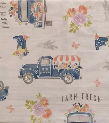 Country Farm Fresh Flowers Collection Vinyl Flannel Back Tablecloths Var Size • $17.95