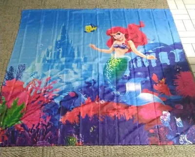 The Little Mermaid Ariel Shower Curtain Kids Ocean Girls Bath Curtain 72X72 In. • $12