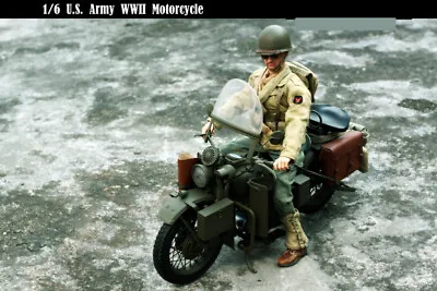 WWII US Army Soldier 1/6 Scale Motorcycle + Bags For 12'' Captain America Figure • $211.19