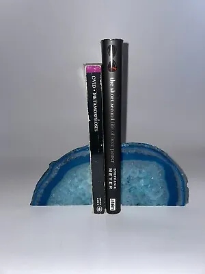 £20 • Buy Genuine Blue Geode Bookends/Blue Crystal Bookends