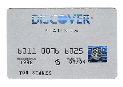 Vintage Discover Platinum Credit Card Expired 09/2004 • $1