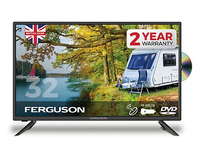 £249.99 • Buy FERGUSON 32 INCH 12v Volt LED TV FREEVIEW DVD & SAT TUNER 2 HDMI USB CARAVAN TV