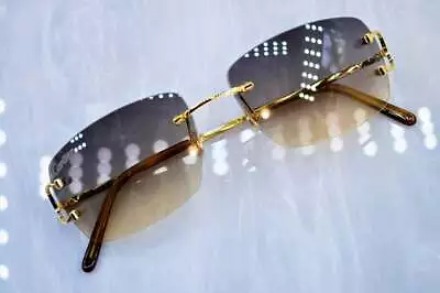 $1349.99 • Buy Cartier Rimless Vintage Sunglasses Fred Glasses BIG C Decor CT0092O Piccadilly