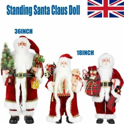 18  Christmas Santa Claus Figure Traditional Standing Xmas Father Home Decors • £12.99