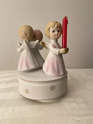 Vintage Unique Schmid 3 Angels Music Box Works Spins “Joy To The World” • $34.99