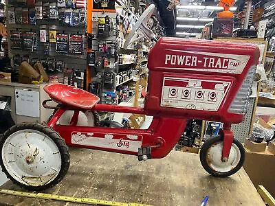 Vtg Amf Power Trac Tractor Pedal Car Orig C502 Unrestored Nice Chain Drive 1950' • $499.95