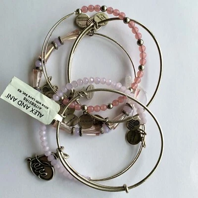$58.79 • Buy Alex And Ani Alive With Love Set 5 Bracelets Expandable Bangle Bracelet NWT $128