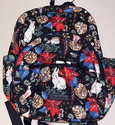 New Vera Bradley Essential Compact Backpack Bag Winter Forest Rabbits • $69.99