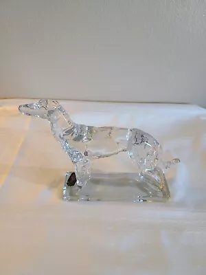 Vintage Borzoi Wolfhound Viking New Martinsville Glass Dog Statue Bookend W Tag • $99