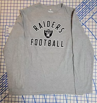 Oakland Raiders Shirt Men's Large Gray Long Sleeve NFL Football Fanatics • $14.40