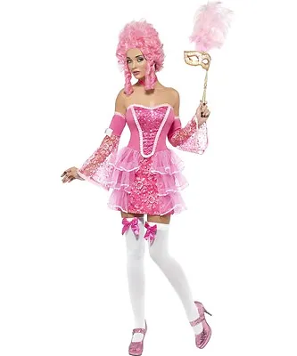 Sexy Halloween Adult Pink Sparkle Marie Antoinette French Revolution Costume • $34.99