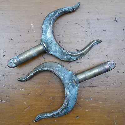 Vintage Bronze OAR LOCKS ~ RAM HORN ~ ROW BOAT • $29.95