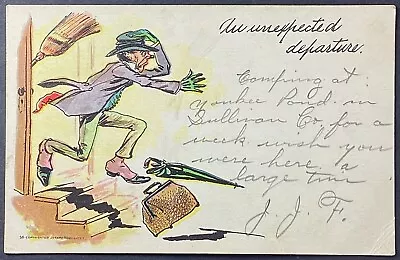 Man Tripping An Unexpected Departure Vintage Comic Postcard Posted 1905 • $2.97