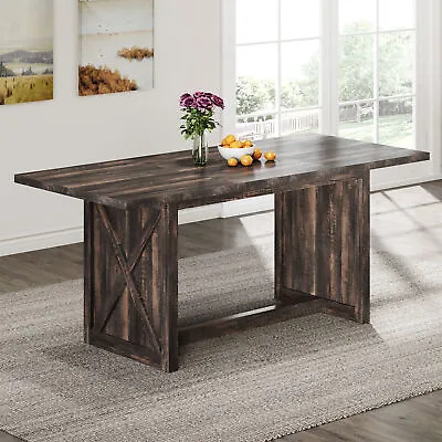 71  Farmhouse Dining Table For 6-8 People Home Kitchen Breakfast Dinette Table • $155.99