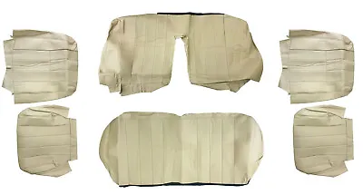 VOLVO 240 244  SEAT COVER Custom UPHOLSTERY Set Beige Perforated Centers • $600