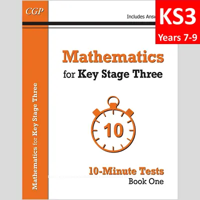 KS3 Years 7-9 Mathematics 10 Minute Tests Book 1 With Answer CGP • £7.99