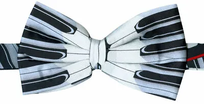 £14.99 • Buy THE TIE STUDIO - Piano Keys On Shade Of Grey Silk Men's Novelty Bow-Ties